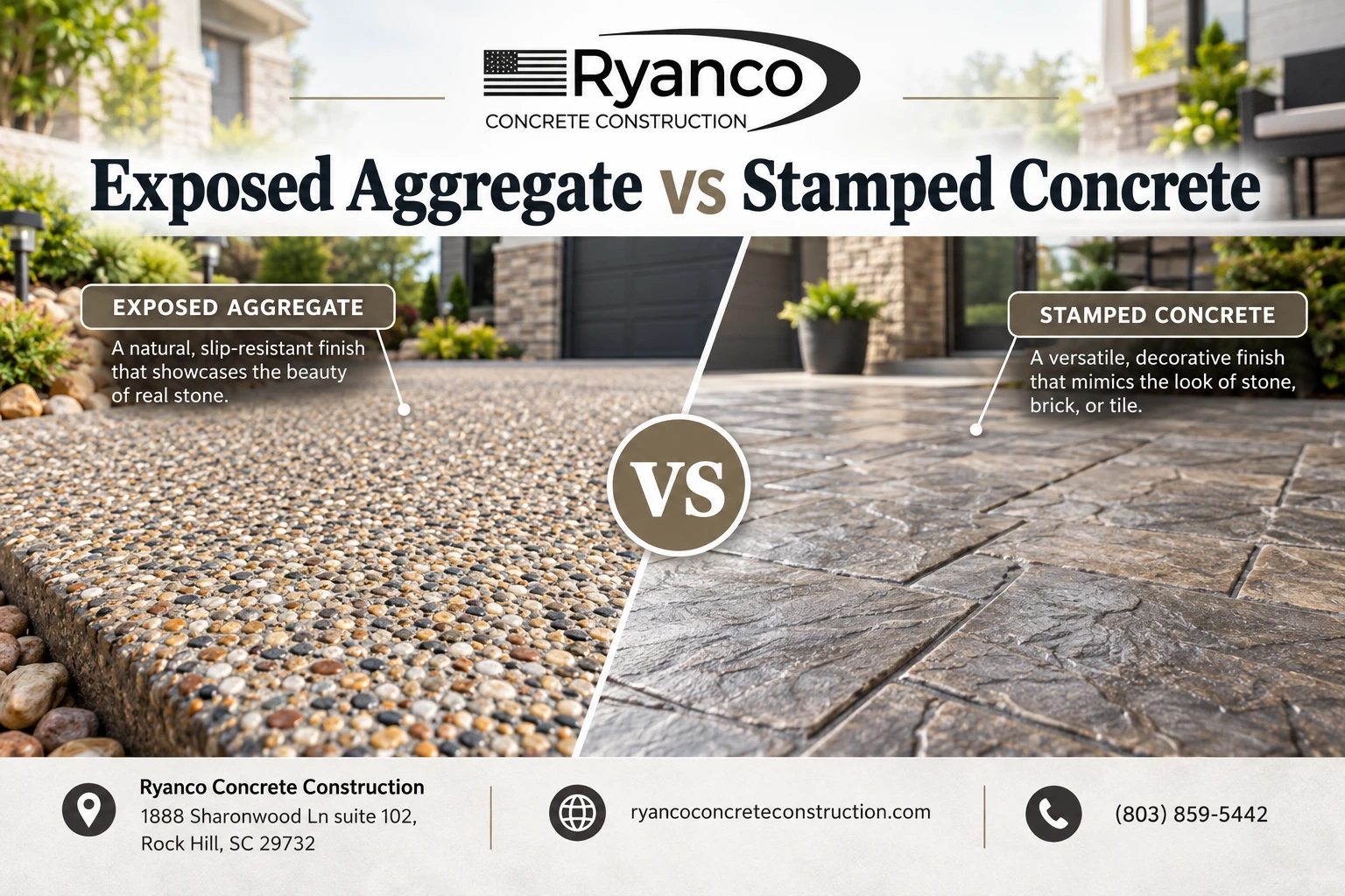 Exposed Aggregate vs Stamped Concrete
