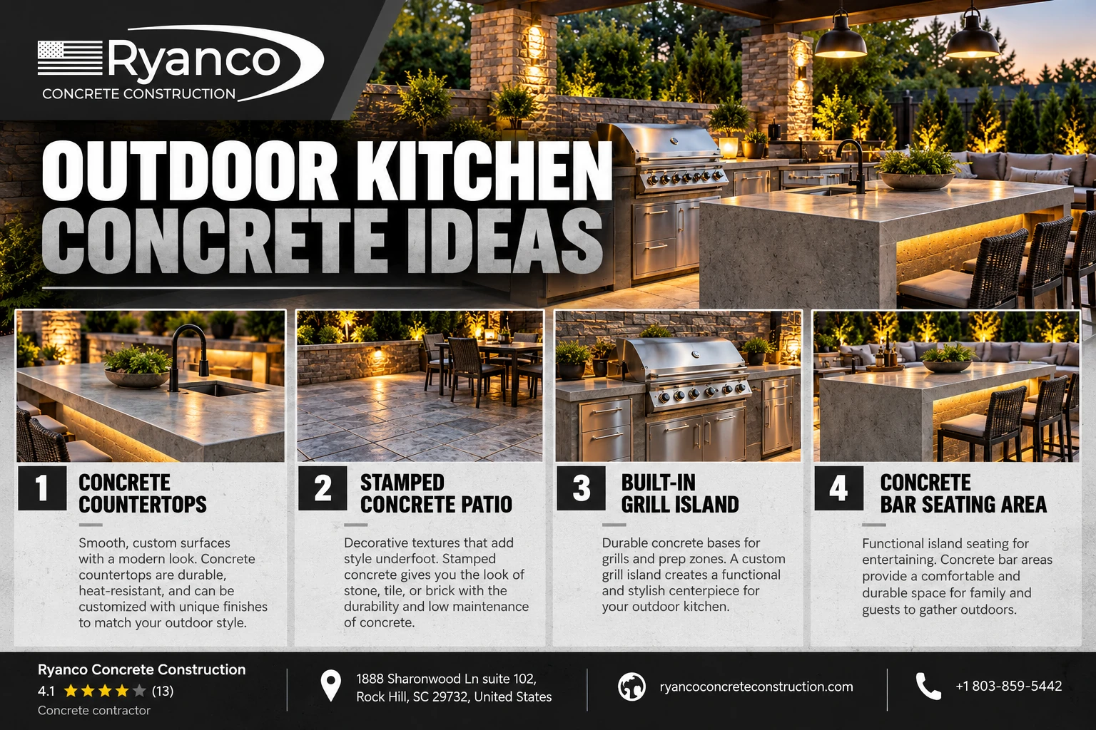 Outdoor Kitchen Concrete Ideas
