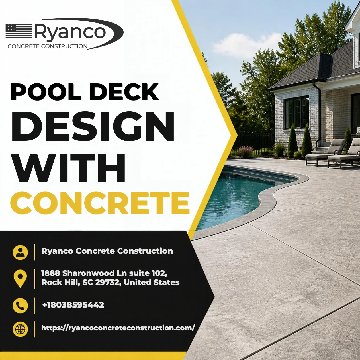 Pool Deck Design with Concrete