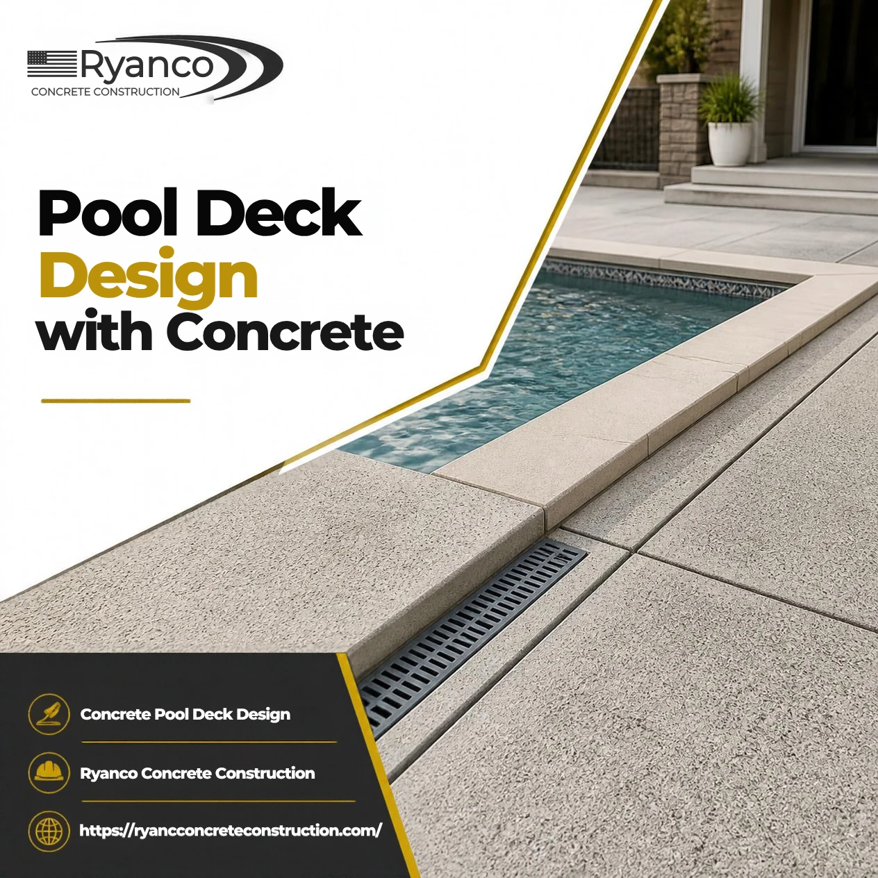 Pool Deck Design with Concrete