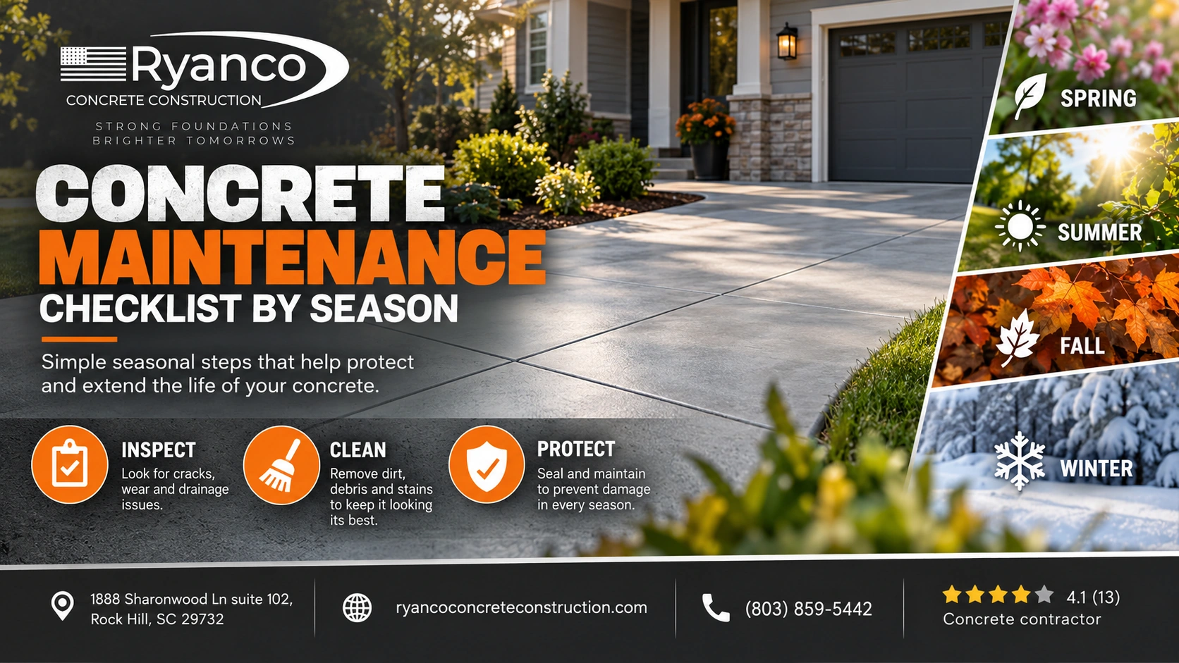 Concrete Maintenance Checklist by Season
