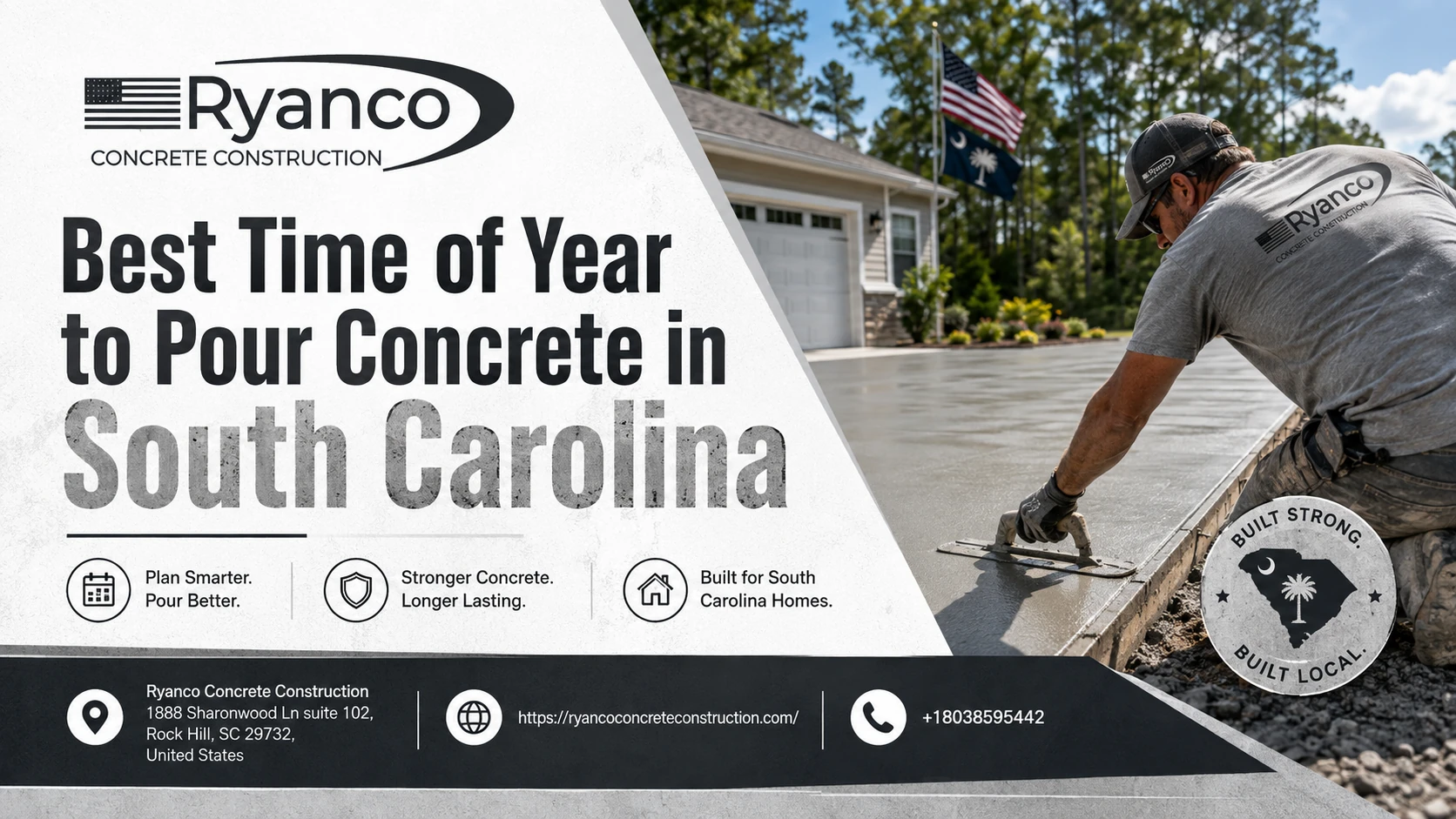 Best Time to Pour Concrete in South Carolina